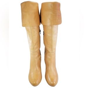 Kork-Ease Adrienne Over the Knee Platform Wedge Camel Tan Boots